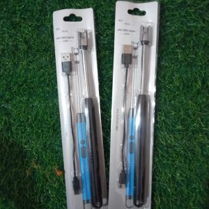 Two packs of ARC BBQ lighters with flexible necks and USB charging cables displayed in their retail blister packaging over a green grass surface