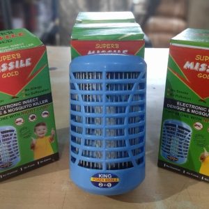 Superb Missile Gold electronic insect dengue and mosquito killer machine retail packaging box showing product features and a 2-in-1 night lamp function